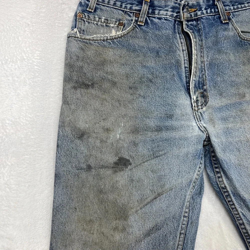 VTG Levi's 505 Regular Fit Straight Leg Jeans‎ Men's Denim Distressed - 34X30.5